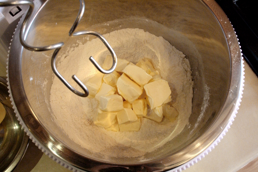 apple-galettes-flour-mixture-and-butter-in-electric-mixer