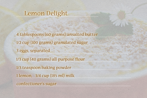 lemon delight, lemon souffle recipe with step-by-step images