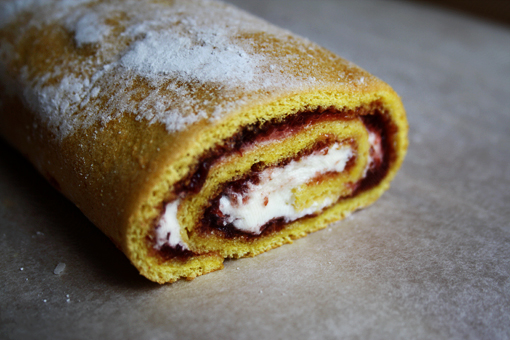 strawberry roulade recipe, strawberry jelly roll with cream recipe with step by step images