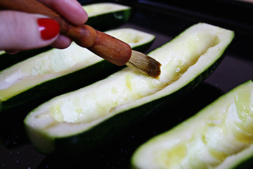 Stuffed Zucchini with Vegetable Rice and Cheese recipe with step-by-step images