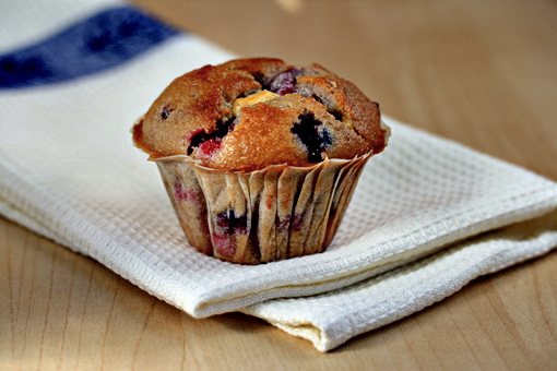 mixed berry muffins with white chocolate chunks recipe with step-by-step images