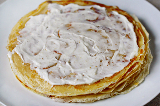 crepes with cream cheese filling recipe with step-by-step images