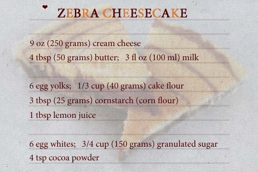 zebra cheesecake recipe with step-by-step images