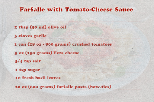 Farfalle with Tomato and Cheese Sauce