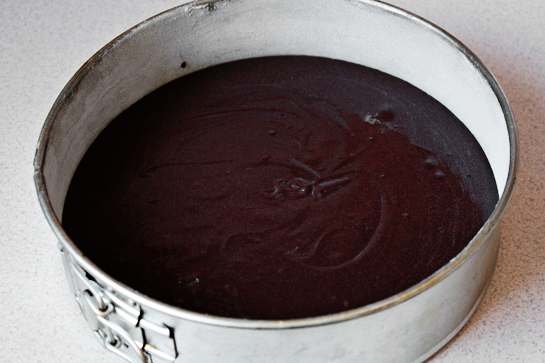 Chocolate Cake With Chocolate Buttercream Frosting, Bake at 350 °F (175 °C) for about 40-45 minutes or until a skewer inserted in the center of the cake comes out clean