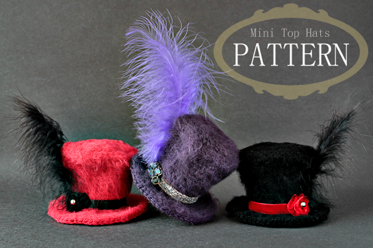 crochet mini top hat pattern, picture tutorial