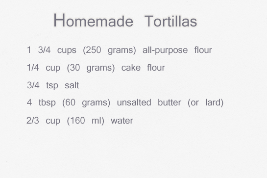 homemade tortillas recipe with step by step picture instructions, ingredients