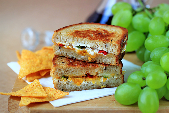 crispy chili pepper grilled cheese sandwich recipe with step by step pictures