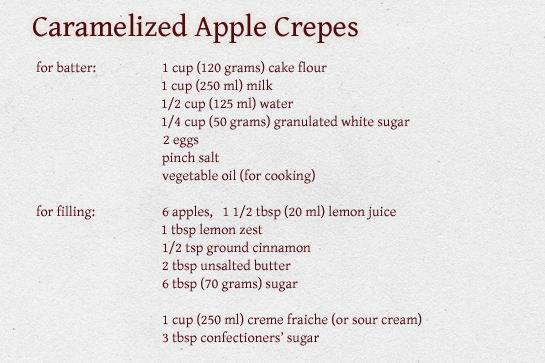 caramelized apple crepes step by step recipe with pictures ingredients
