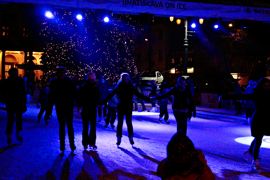 Christmas market ice skating