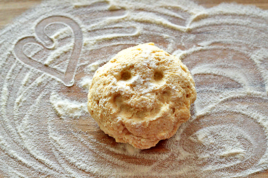 Garlic cheese mini biscuits recipe with step by step pictures. Doug ball on lightly floured wooden working surface.
