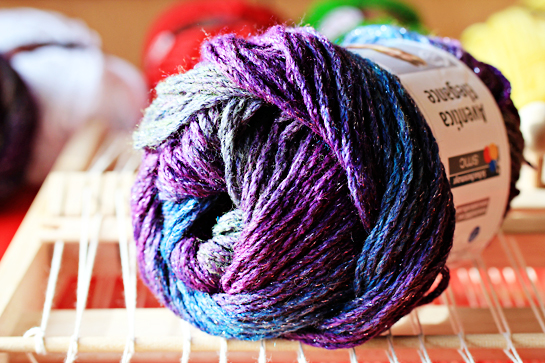 purple skein of yarn