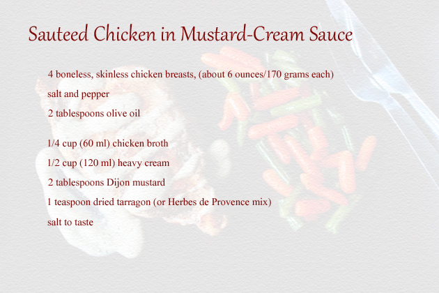 sauteed chicken in mustard cream sauce recipe ingredients