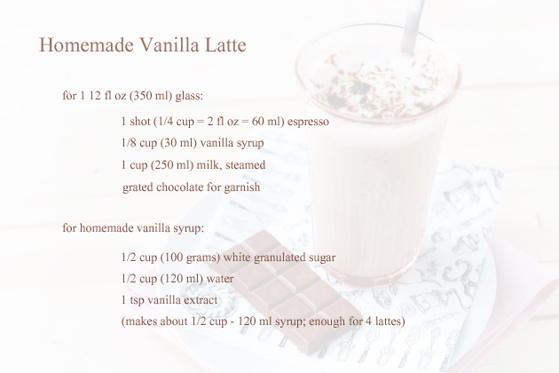 homemade vanilla latte ingredients