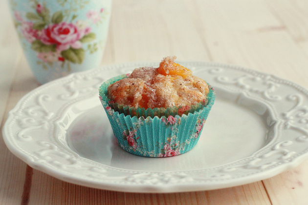 peach and cinnamom muffins in shabby chic muffin blue floral victorian liners