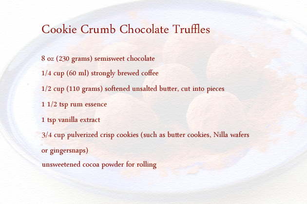 cookie crumb chocolate truffles ingredients