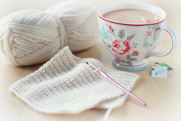crochet and shabby chic cup