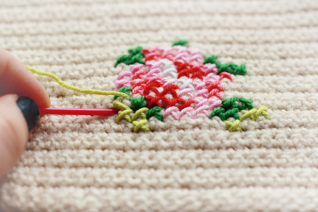 embrodidery on crochet