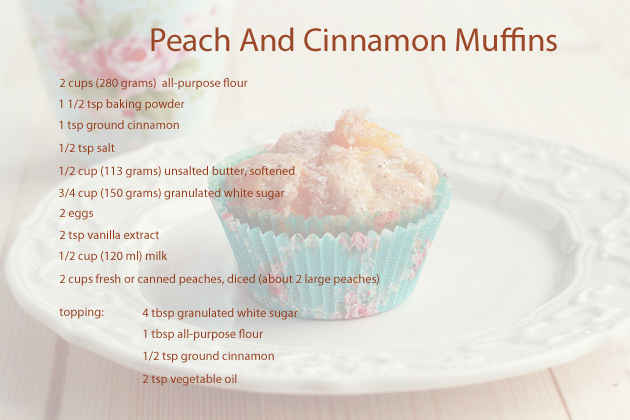 peach and cinnamom muffins ingredients
