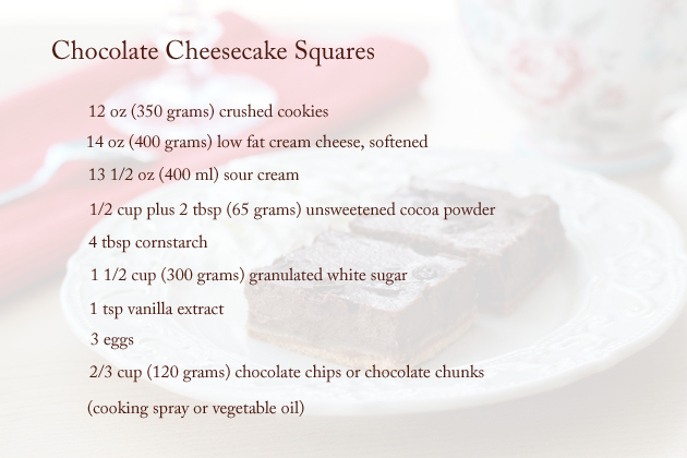 chocolate cheesecake squares ingredients