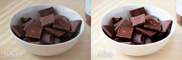 chocolate - rad lab presets - before and after comparison