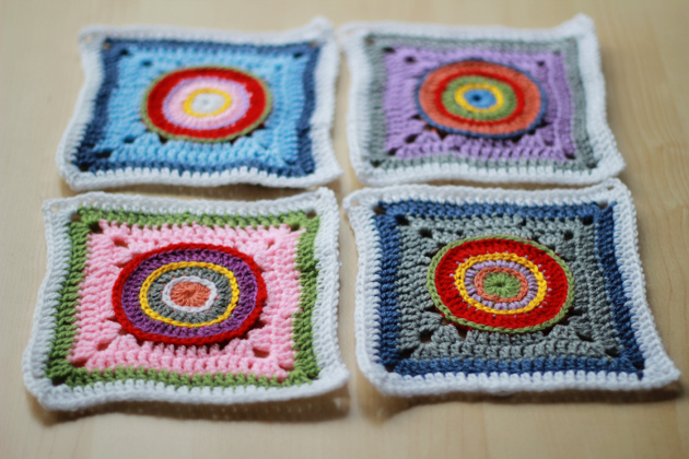 new granny square with circles in center