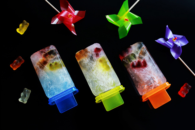 gummy bear and sprite popsicles