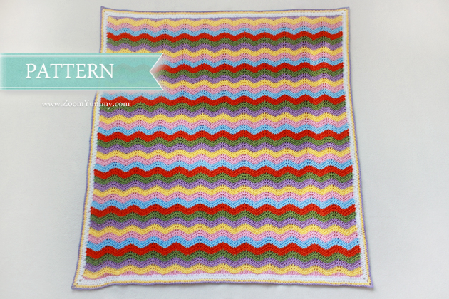 simple colorful crochet ripple blanket pattern