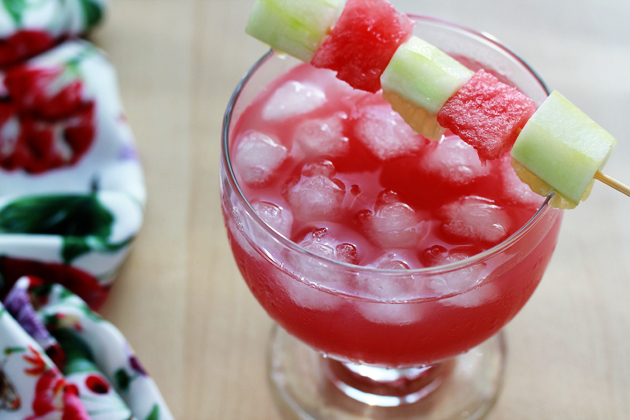 watermelon and cucumber boozy cooler - recipe 