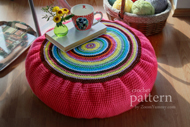 Colorful Crochet Floor Cushion