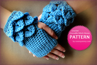 Crocodile Stitch Fingerless Gloves