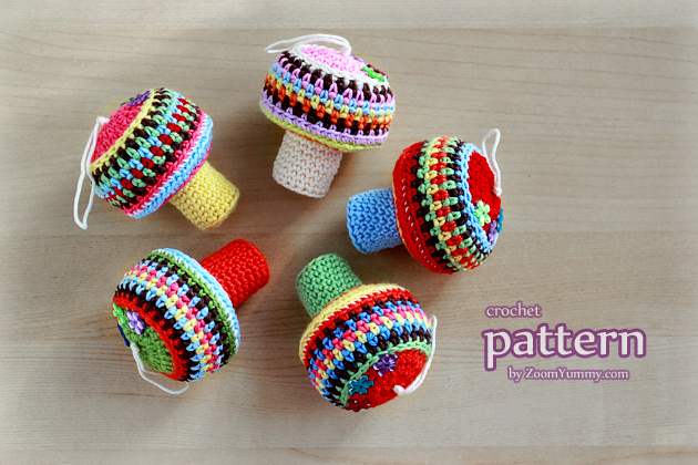 crochet pattern - mushroom ornament