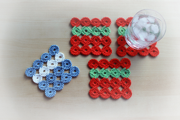 crochet circle coasters