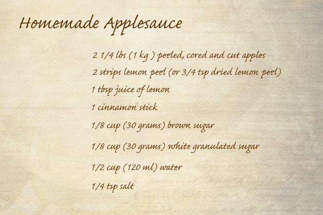 homemade applesauce ingredients