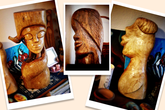 hand carved wood sculptures