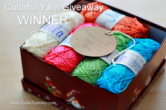 colorful yarn giveaway - winner