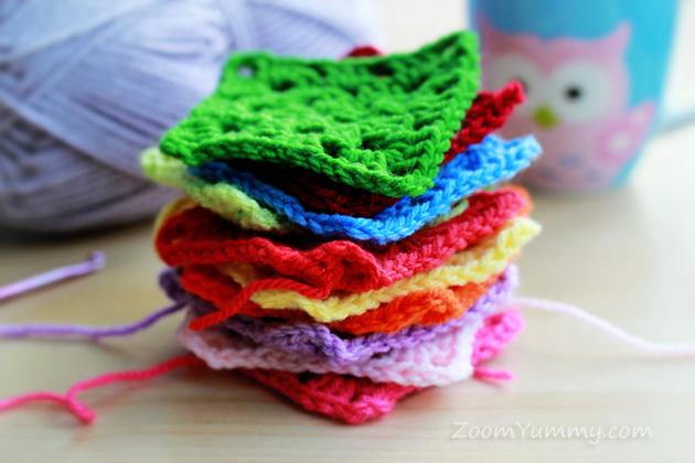 colorful crocheted granny squares