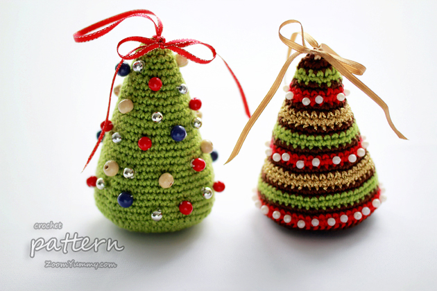 crochet pattern - little Christmas trees