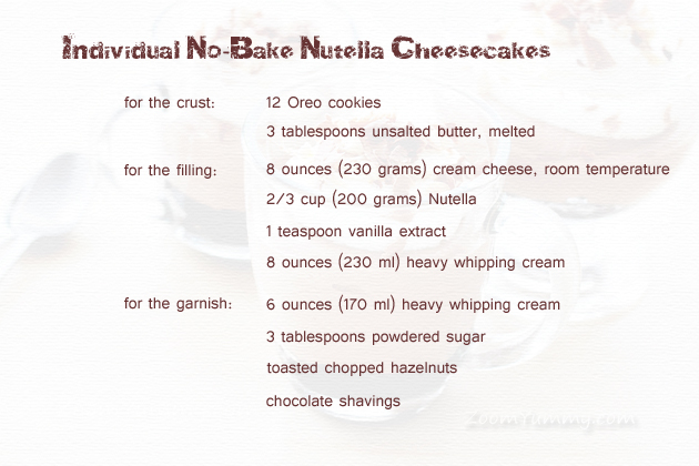 no-bake nutella cheesecake recipe ingredients