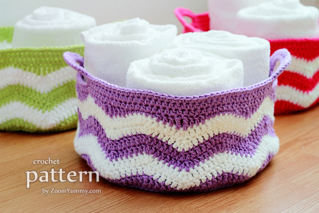 crochet ripple baskets pattern