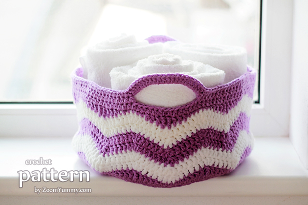 crochet ripple basket pattern
