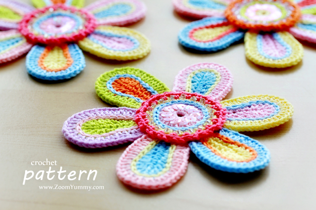 colorful crochet flower pattern