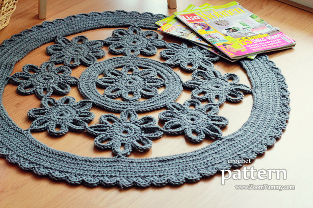 crochet pattern - flower rug