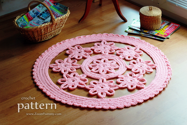 crochet pattern - flower rug