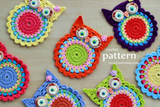 Crochet Owl Coasters Pattern