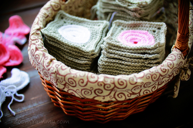 crochet polka dot squares