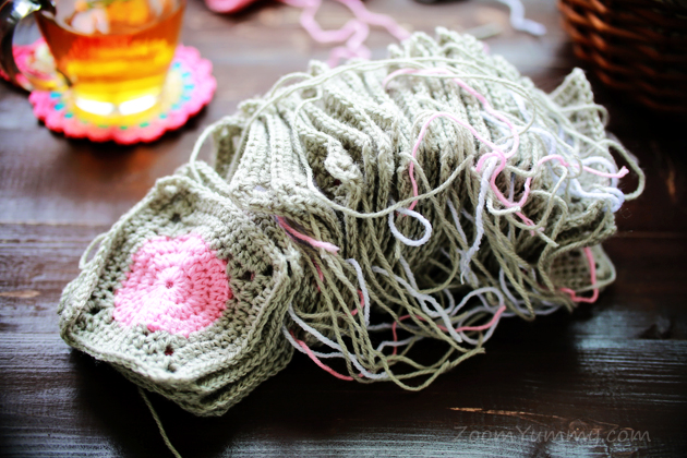 crochet polka dot squares