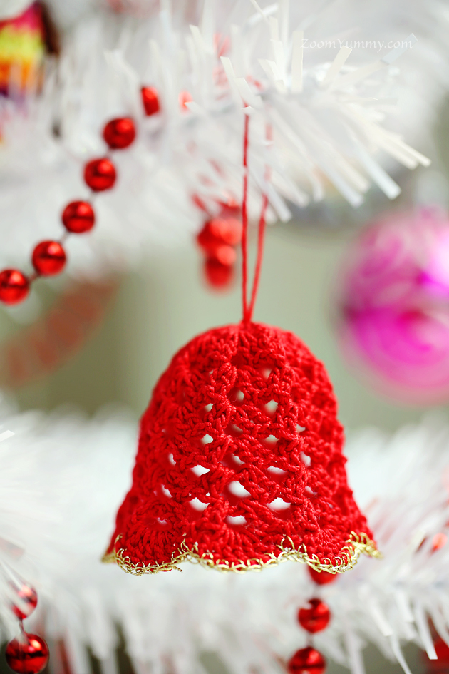 crochet Christmas tree ornaments bell