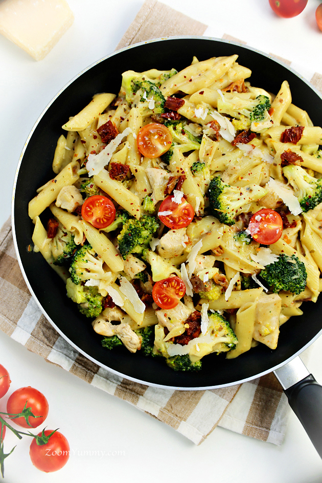 chicken broccoli skillet with parmesan recipe