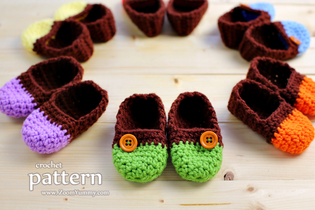 the easiest crochet baby slippers pattern - age 0-3 months